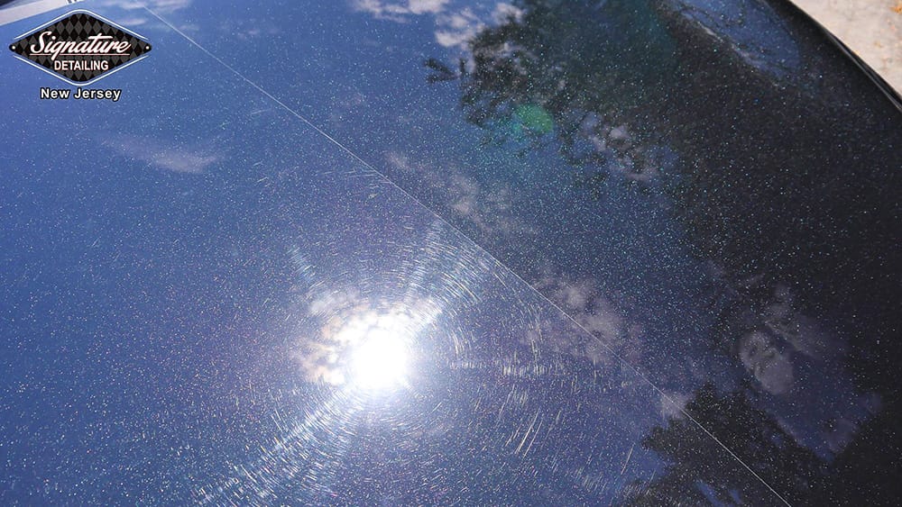 Results of a 2 step paint correction services, aka polishing or buffing, with a before and after comparison by Signature Detailing New Jersey.