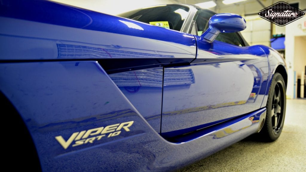 Dodge Viper SRT with full paint correction and ceramic nano paint coating.