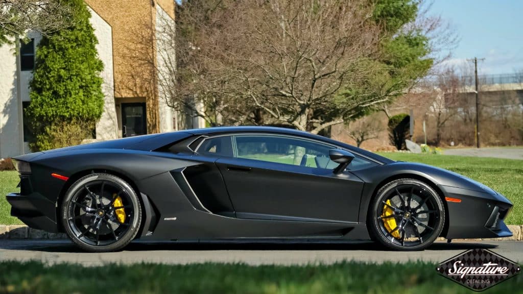 This Lamborghini Aventador LP700 was wrapped with matte film by Signature Detailing - New Jersey's premier Paint Protection Film Installer.