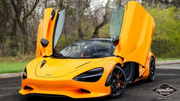 McLaren 750s fully wrapped in paint protection film (clear bra) and ceramic coating services for full protection by #1 top rated Signature Detailing New Jersey.