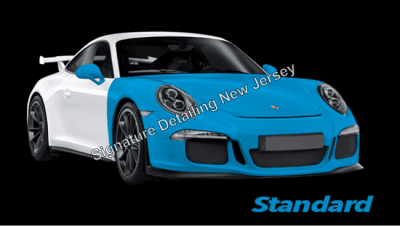 Signature Detailing New Jersey's Basic PPF Clear Bra Coverage Package protects entire vehicle front end bumper, hood, fenders, and side view mirrors.