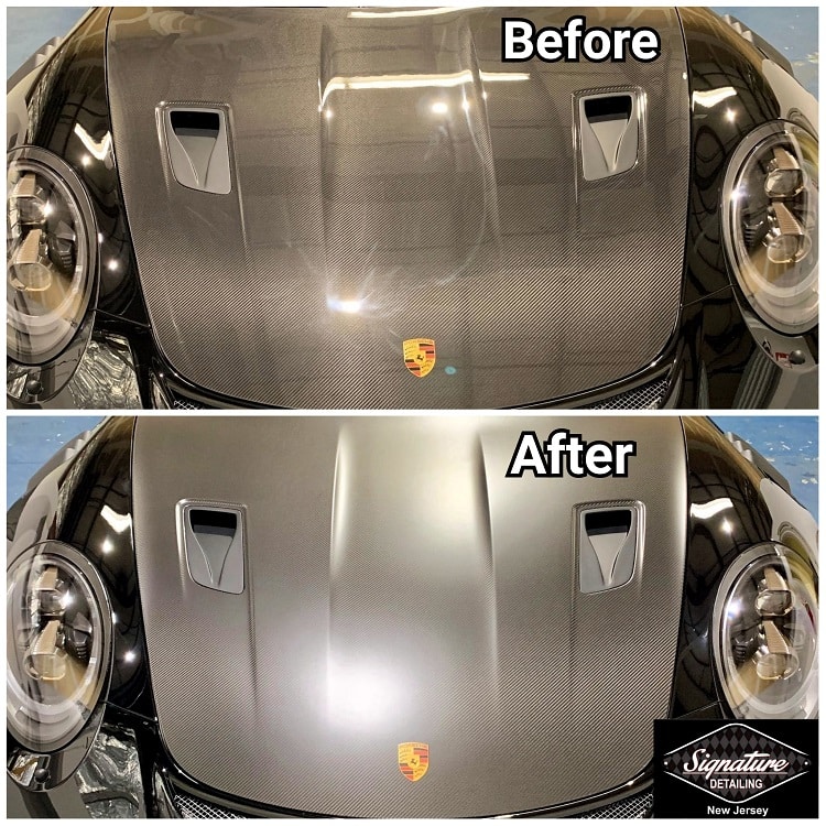 Porsche GT3RS Hood Color Change with Matte Clear Bra Paint Protection Film by Greg Gellas of Signature Detailing NJ & NYC