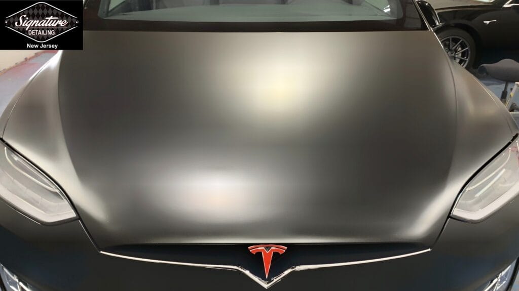 Tesla Model X had full color change & protection from a Matte Clearbra (PPF) installation by Signature Detailing NJ.